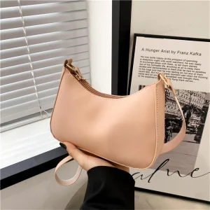 WOMEN'S Bag Underarm Bag Handbags Retro Solid Color PU Leather Shoulder Underarm Bags Casual Women Hobos Handbags