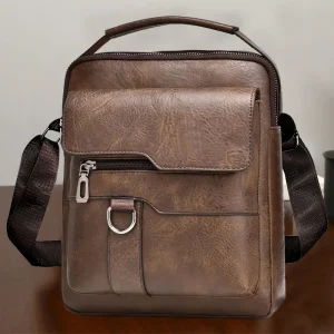 Neutral Style Shoulder Bag for Men and Women, Suitable for Business Travel and Work Pu Solid Color Crossbody Bag.